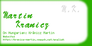 martin kranicz business card