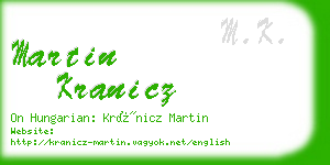 martin kranicz business card